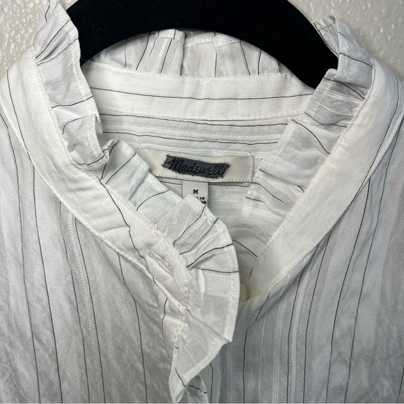 NWT Madewell Ruffled Button-Up Top White Women’s Large - Picture 8 of 12